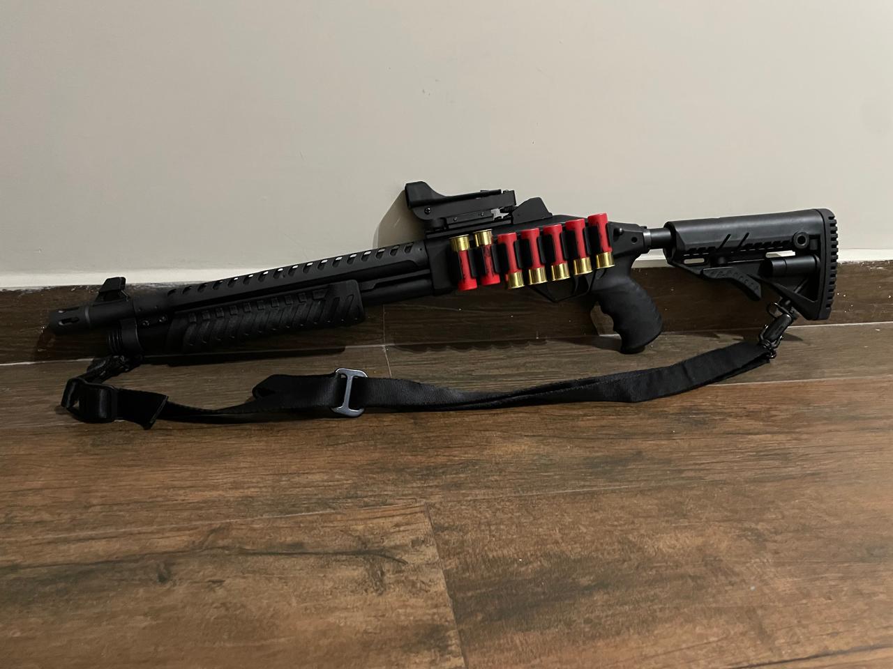 Espingarda CBC Pump Military 3.0 Coronha Retrátil Calibre 12 Cano 16\\