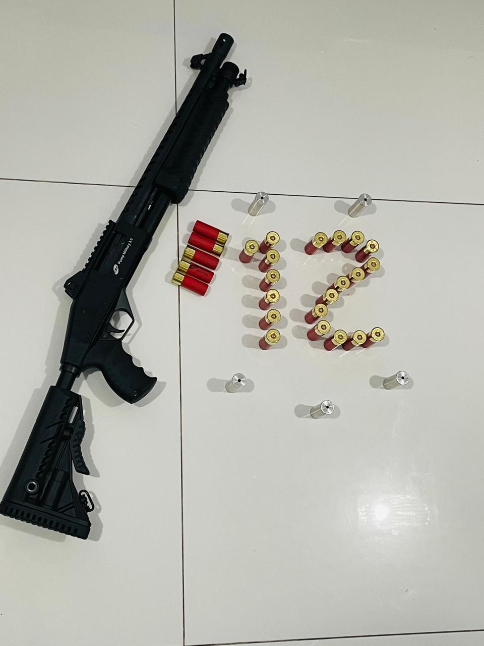 Espingarda CBC Pump Military 3.0 Coronha Retrátil Calibre 12 Cano 16\\