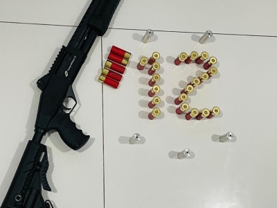 Espingarda CBC Pump Military 3.0 Coronha Retrátil Calibre 12 Cano 16\\