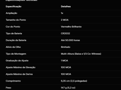 Mira Red Dot Vortex Crossfire Gen II - Zerado na Caixa