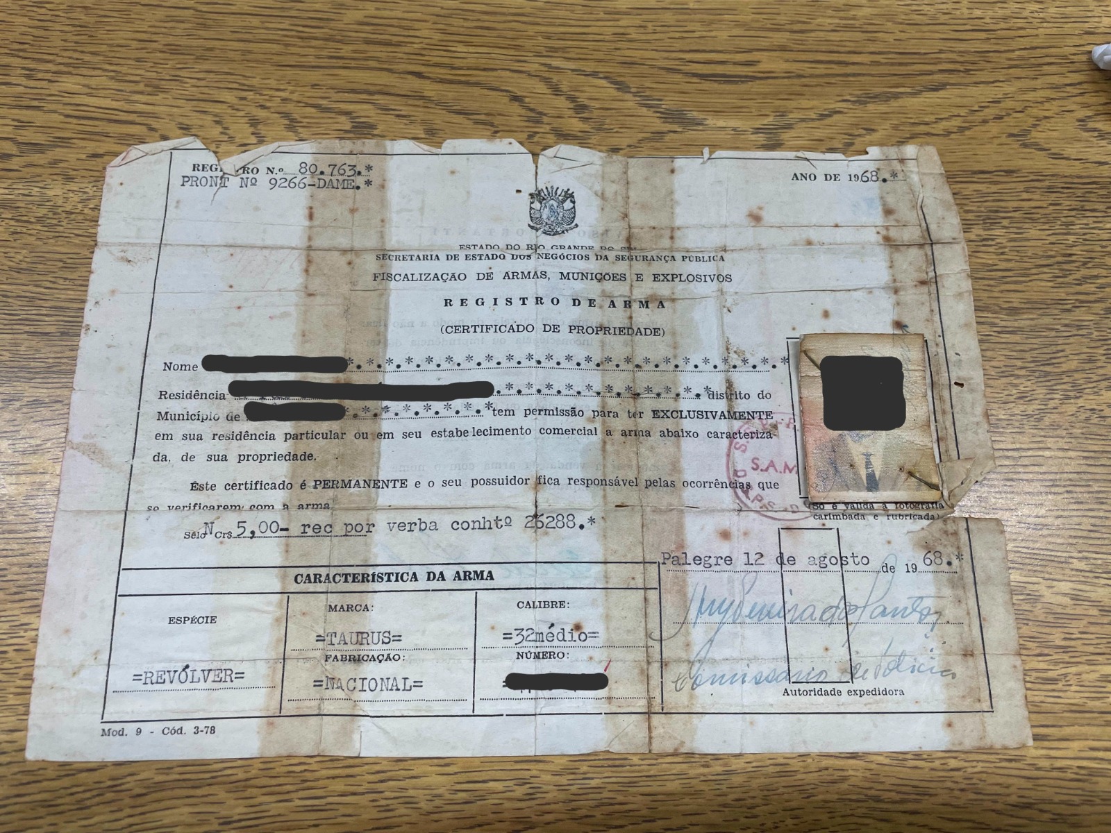 Revólver Taurus .32 1960